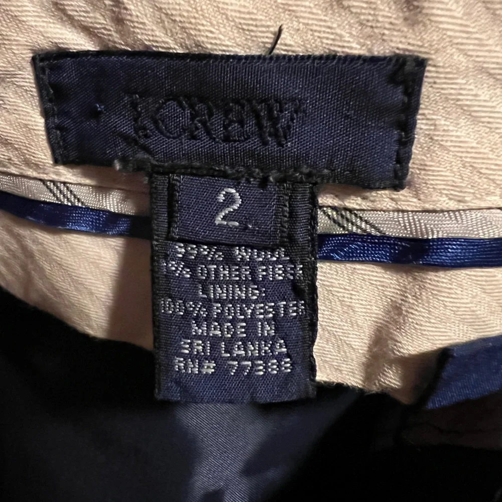 J Crew Pin Stripe Lined Straight Leg BlueTrousers Size 2